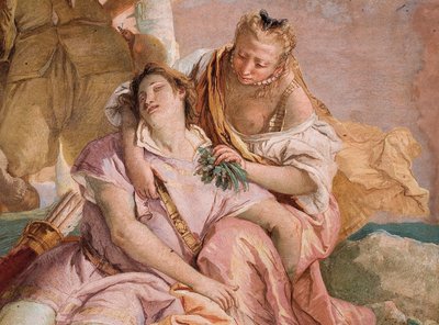 Detalje fra Angelica Coming to the Wounded Medoro til hjælp, fra Orlando Furiosos værelse i Palazzina, 1757 af William Hogarth